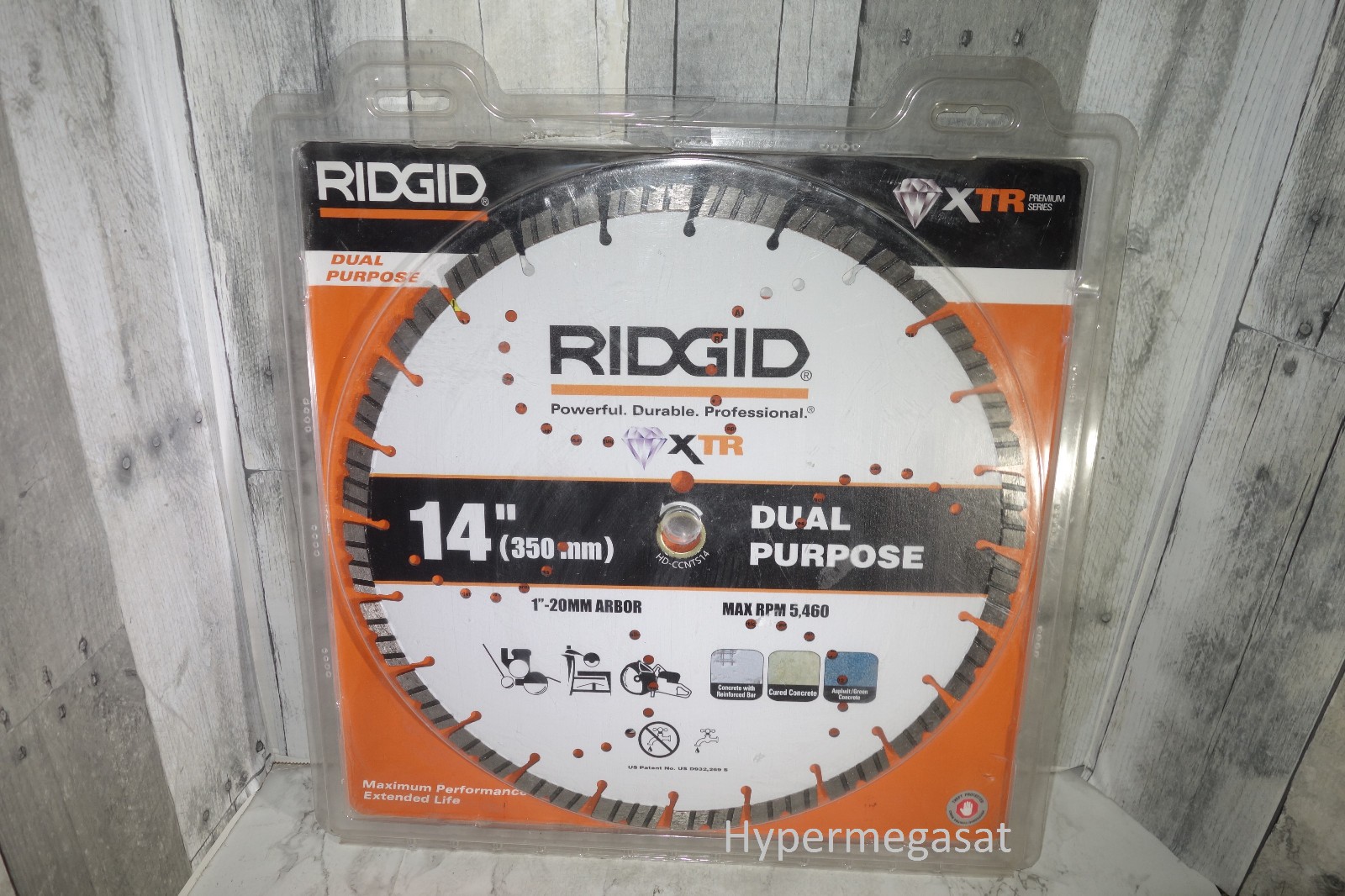 Ridgid 14" Dual Purpose XTR Diamond Blade Turbo Notch Segment Concrete Asphalt
