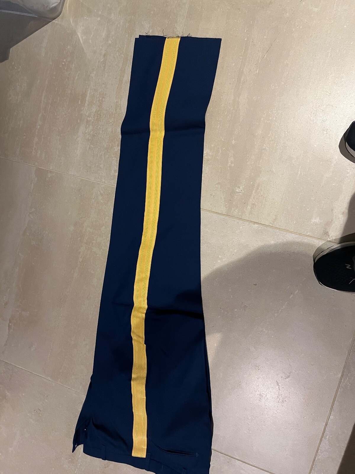 dress  pant, band type,blue yellow stripes on legs , nos,36 us made,2010