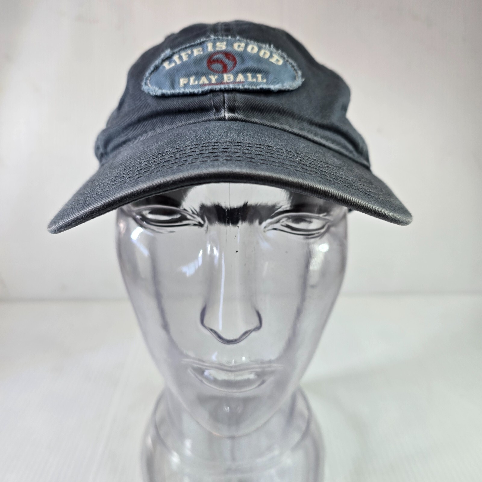 Life is Good, Play Ball Distressed Patch Cotton Hat Cap Strap Buckle
