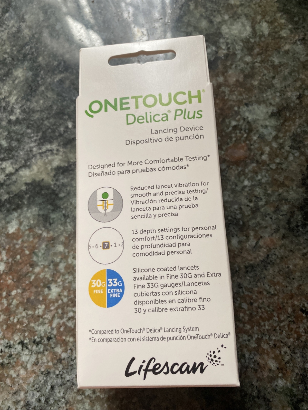 NEW One Touch Delica Plus Lancing Device 13 Depth Settings 30 G For Blood Sample