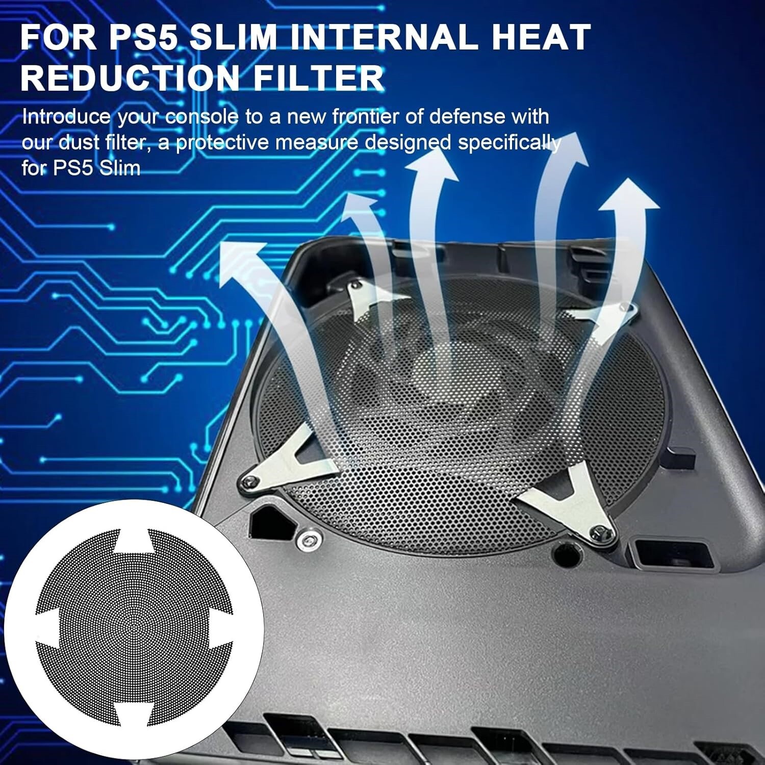 Excellent 2PCS Shield-shaped Dust-proof Mesh for PS5 Slim/Pro Game Console NEW