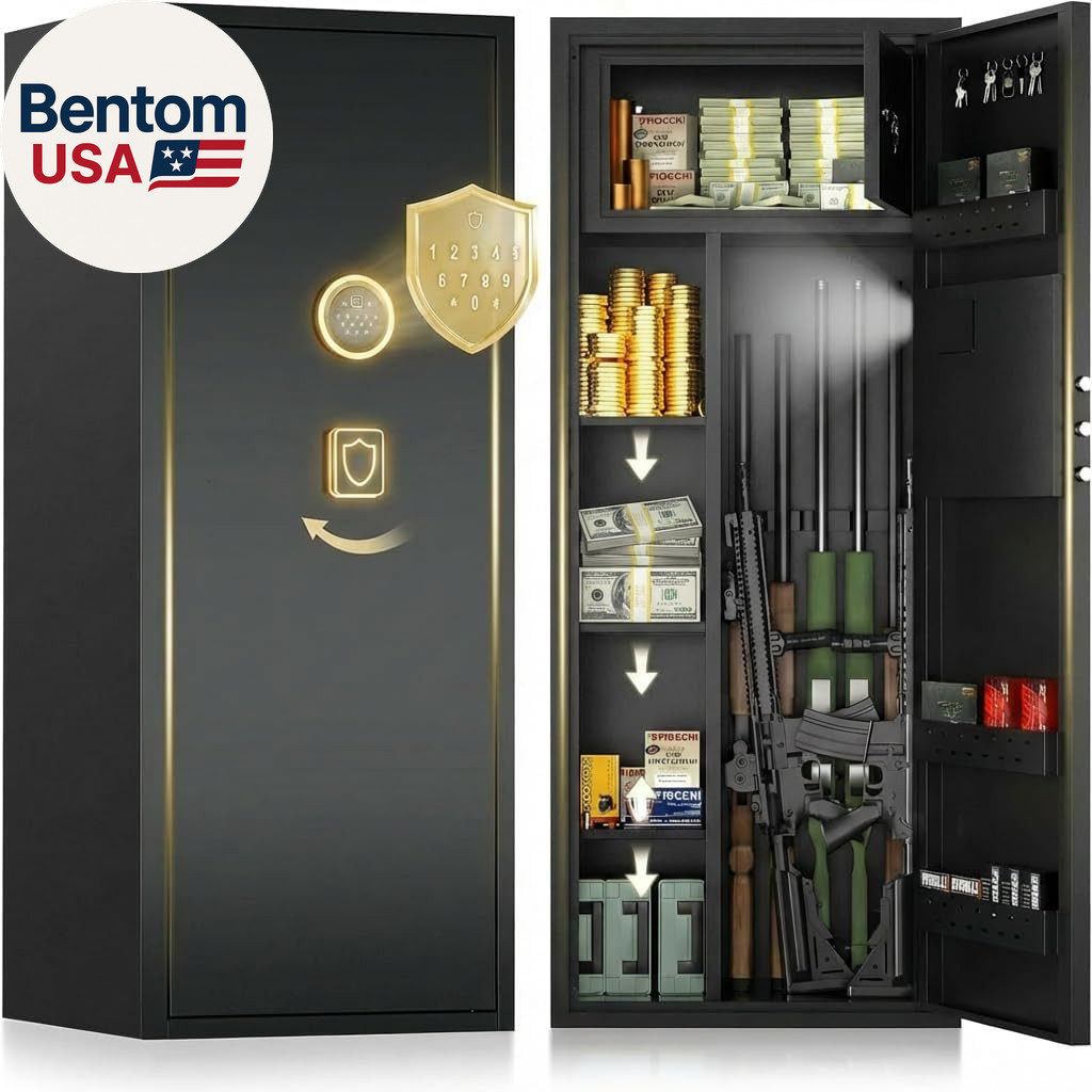 12-15 Gun Safe for Rifles and Pistols,Rifle Safe for Home,Gun Cabinets for Rifle