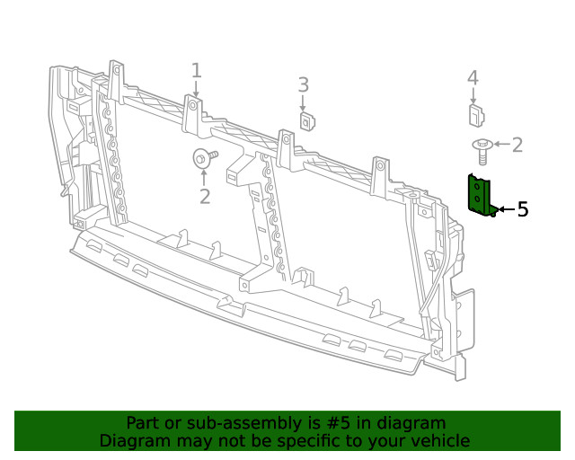 Genuine GM Front Bumper Shutter Bracket 84496852