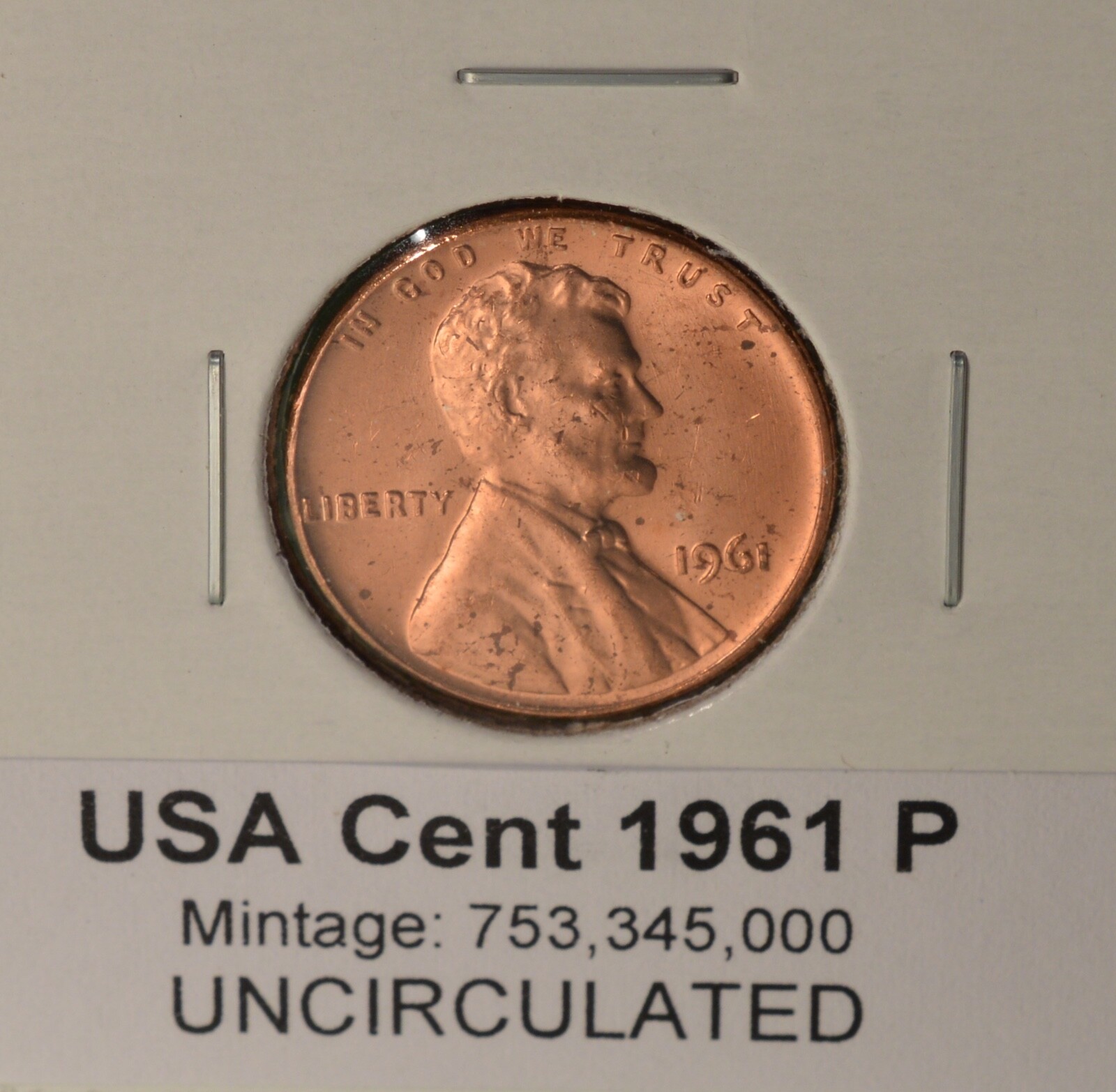 1961 P - USA Small Cent - UNCIRCULATED