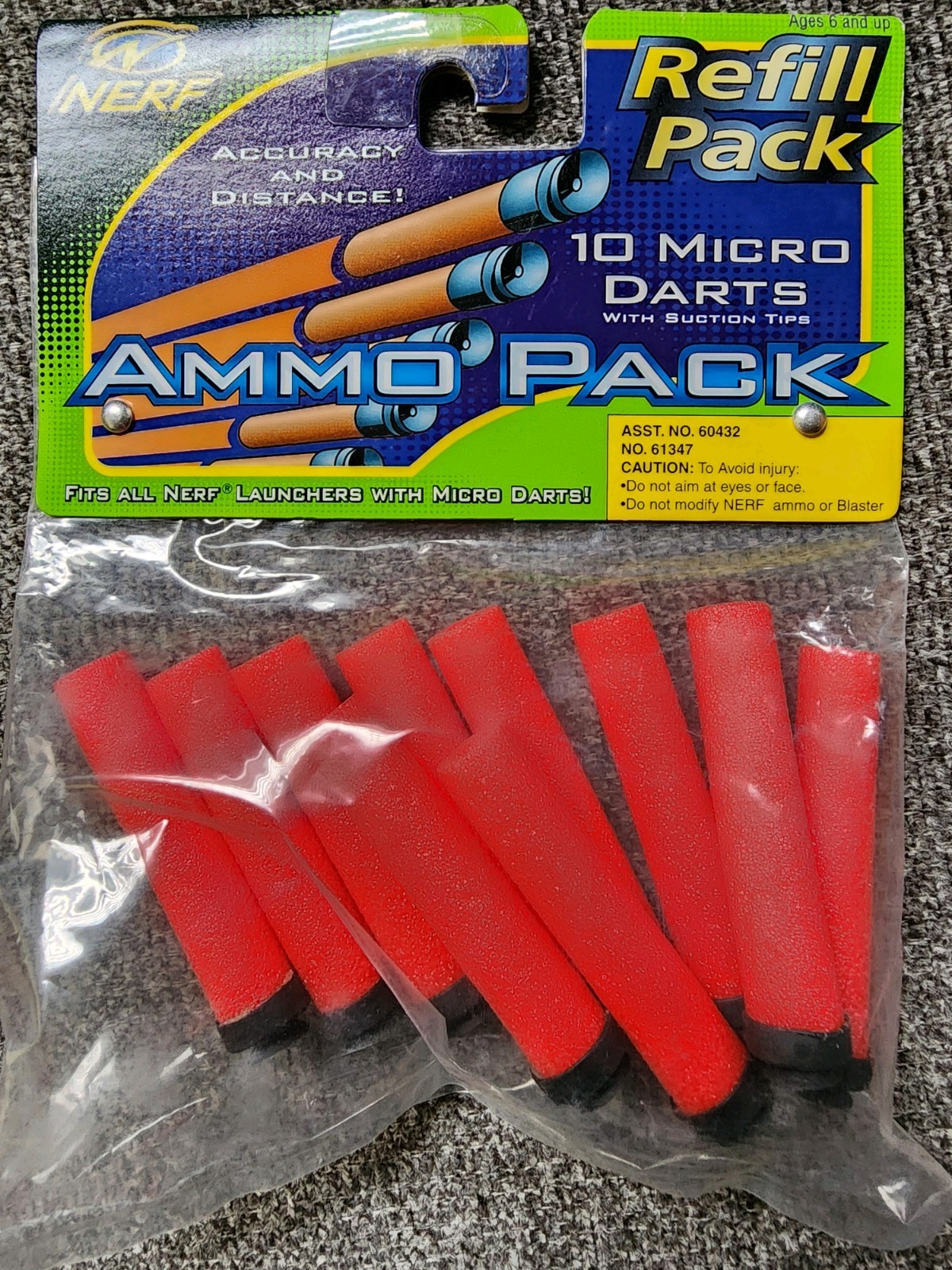 Hasbro NERF 10 Red Micro Darts Refill Pack Vintage Nerf