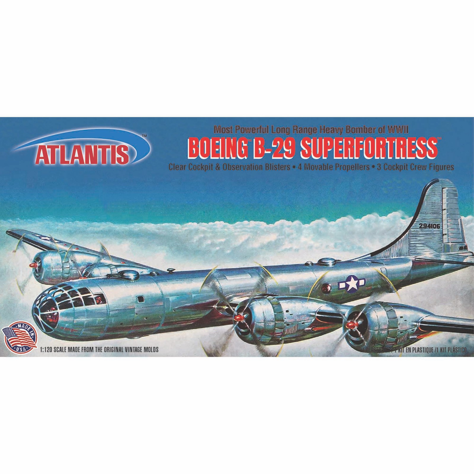 ATLANTIS TOY & HOBBY INC. Boeing B 29 Superfortress 1120 with Swivel Stand