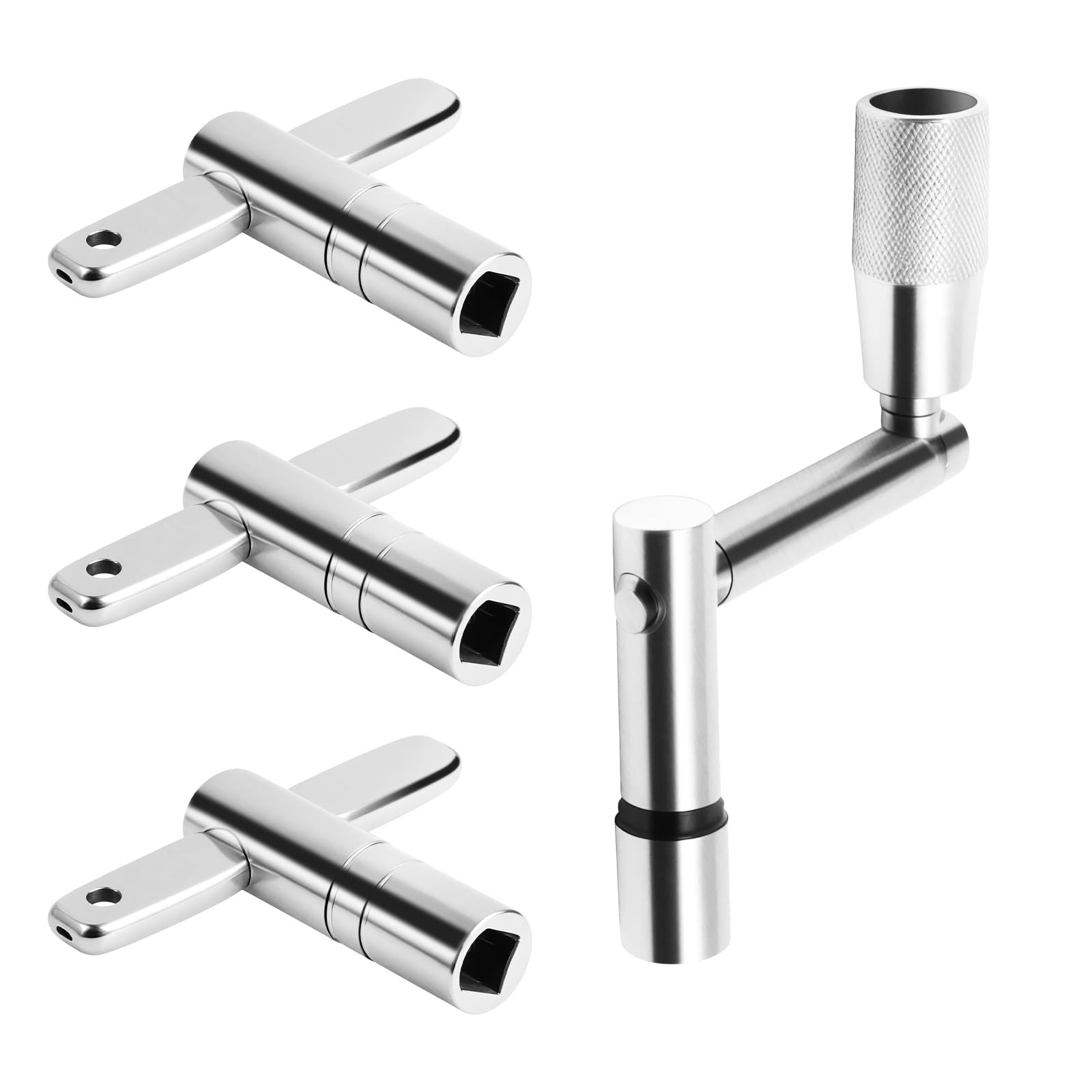 4-Pack Universal Drum Key Set - Stainless Steel Tuning Wrench Kit with Contin...