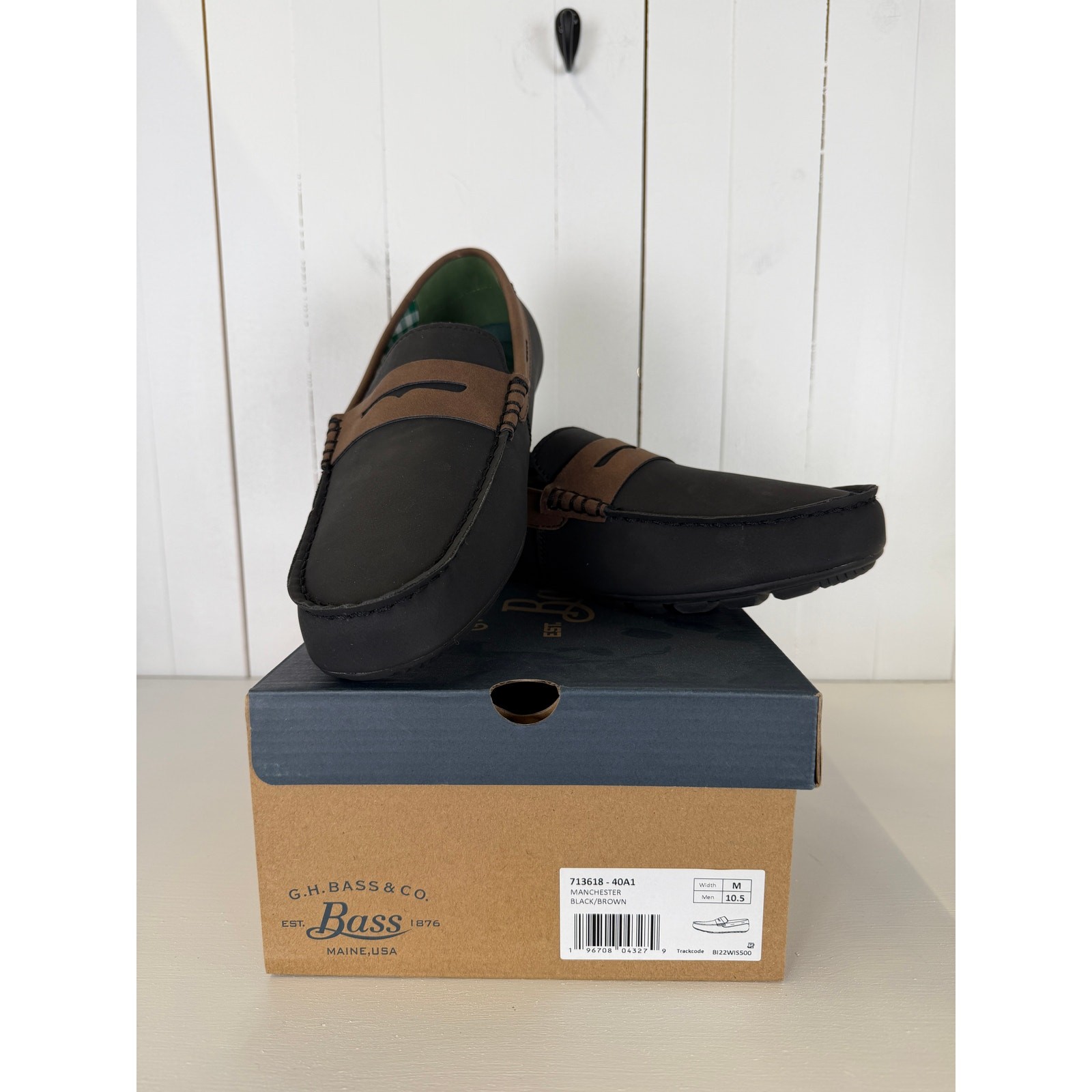 New G.H. Bass Men's Loafer Black/Brown Faux Leather