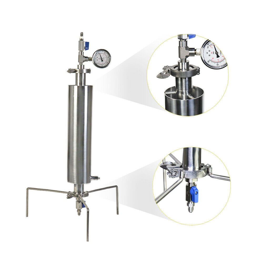 90g 18" Portable Jacket Vacuum Chamber / Tube Closed Loop Extractor