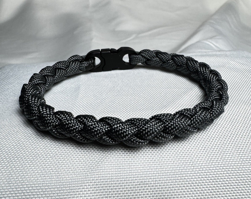Gray Minimalist  Paracord Bracelet Custom Size Handmade Everyday Wear 8mm