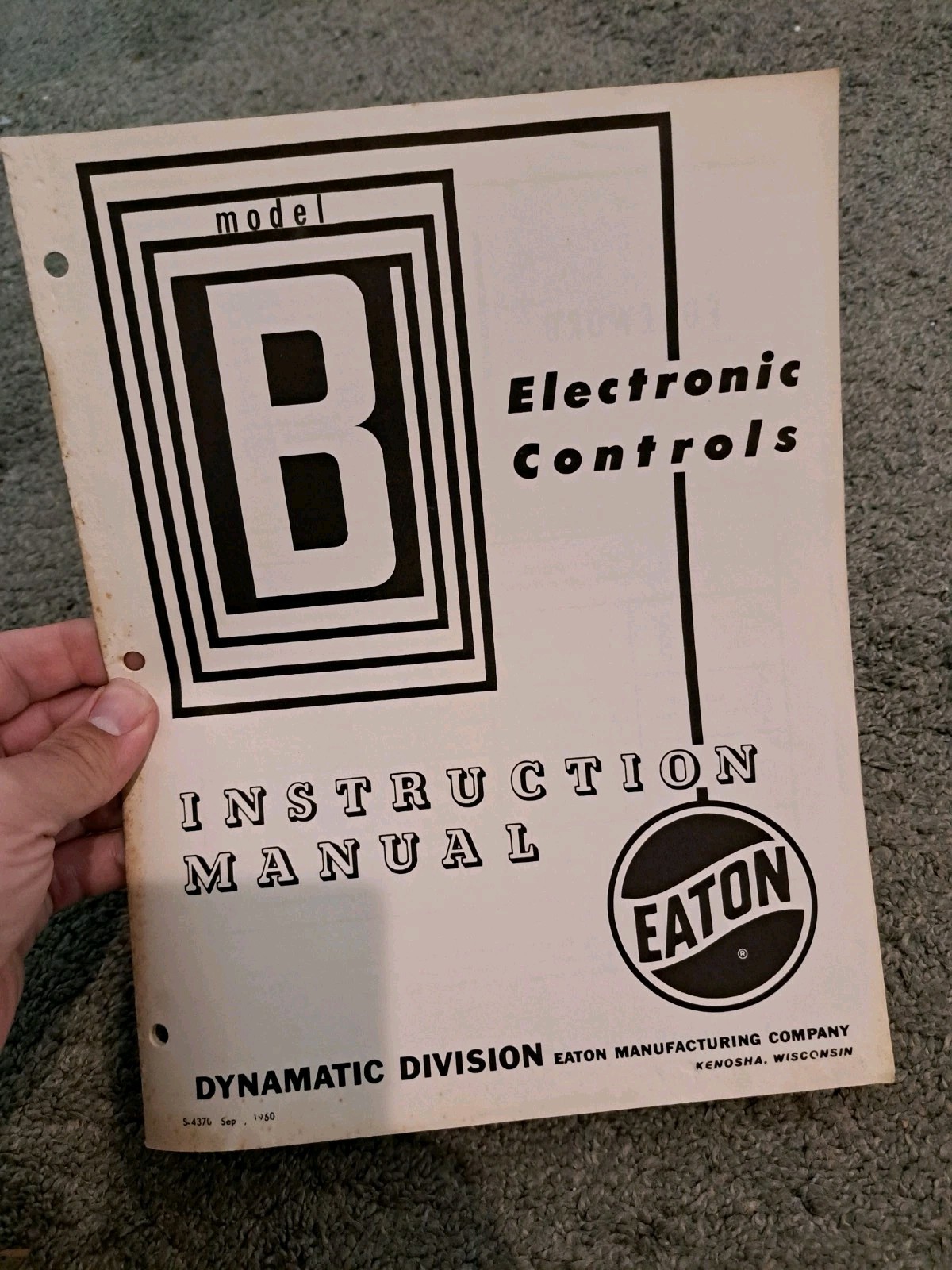 Eaton Dynamatic Division Model B Electronic Controls Instruction Manual