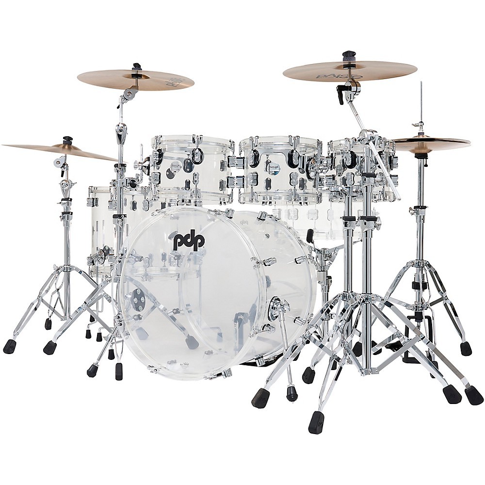 PDP by DW Concept Acrylic 6-Piece Drum Shell Pack - Clear Acrylic