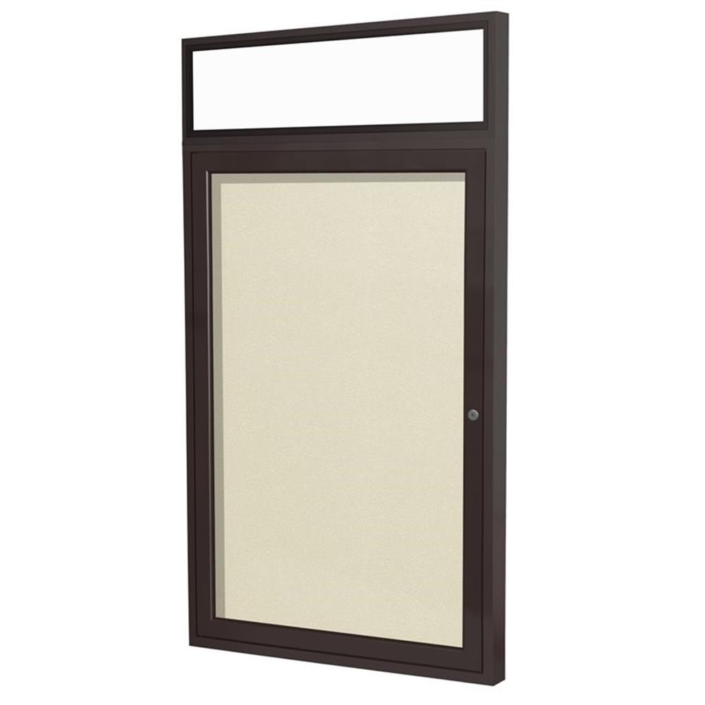 Ghent's Vinyl 36" x 36" 1 Door Enclosed Bulletin Board in Ivory