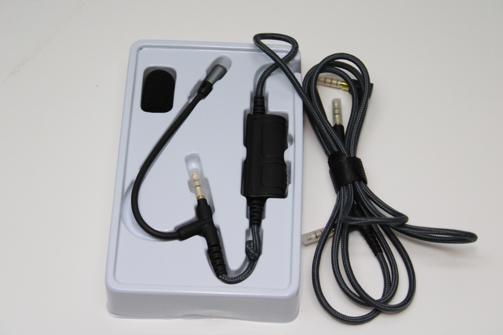 Boom Gaming Microphone Cable Adapter Volume Control Mute Switch 3.5mm