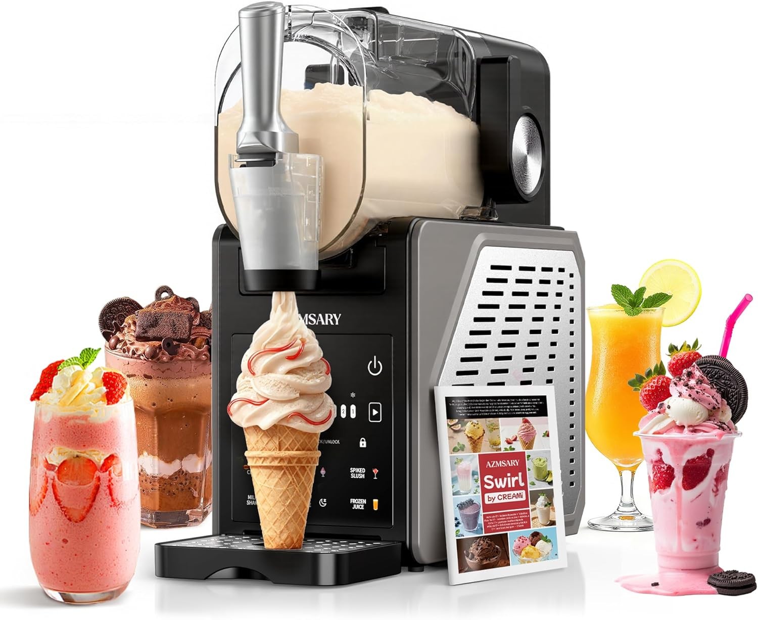 Slush Drink Maker 85oz Ice Cream Machine LED Programs