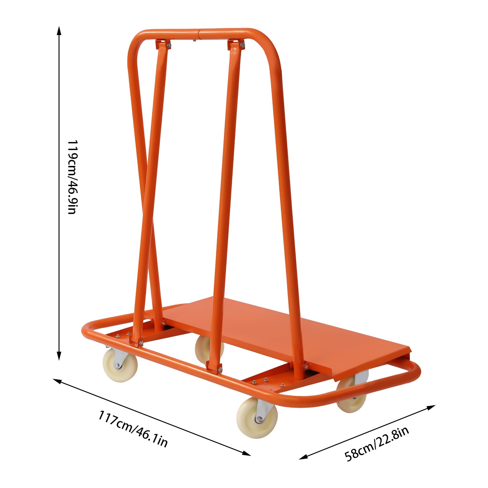 3000 lbs Drywall Sheet Cart - Plywood Panel Dolly Trolley Truck 4 Swivel Wheels