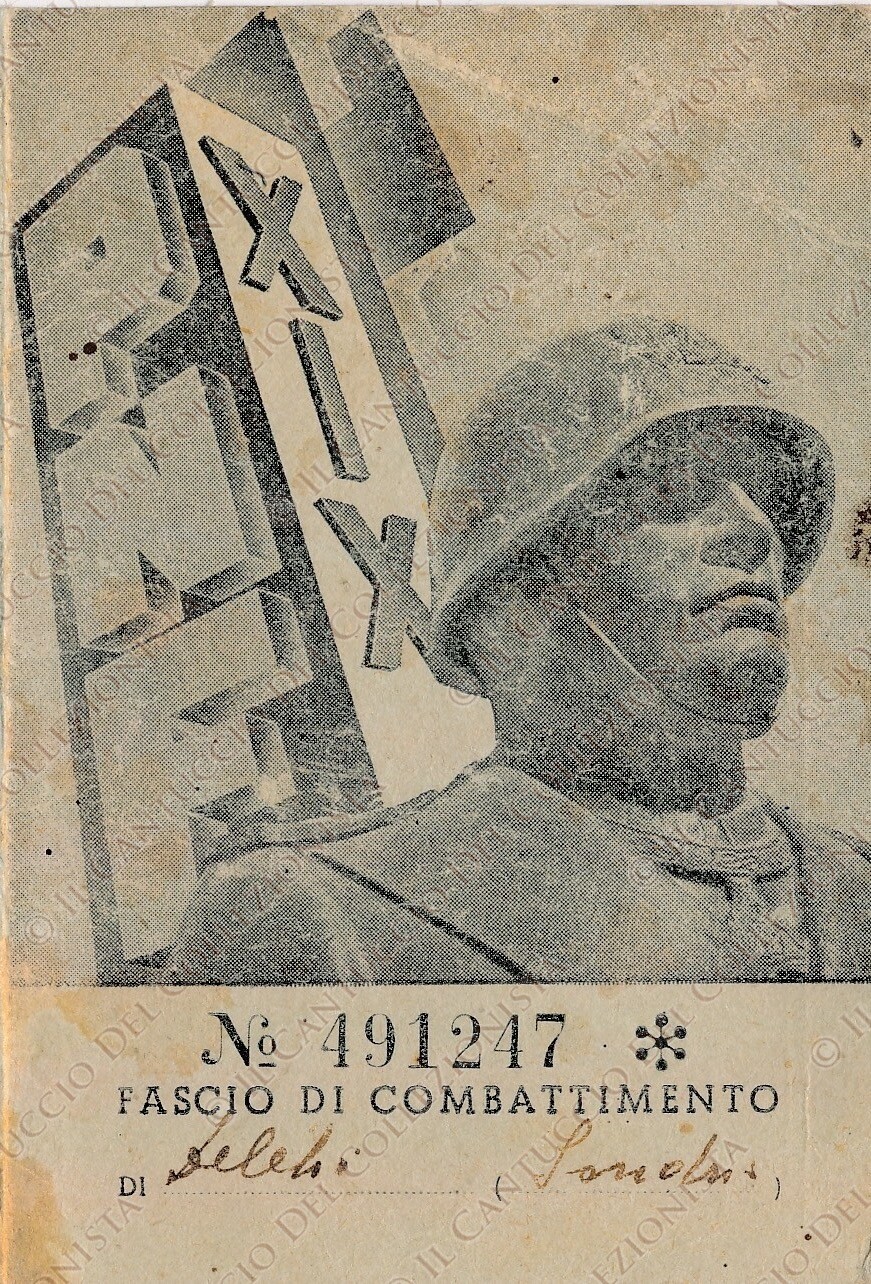 1925 Fascio di combattimento Delegio Sondrio PNF fascismo tessera