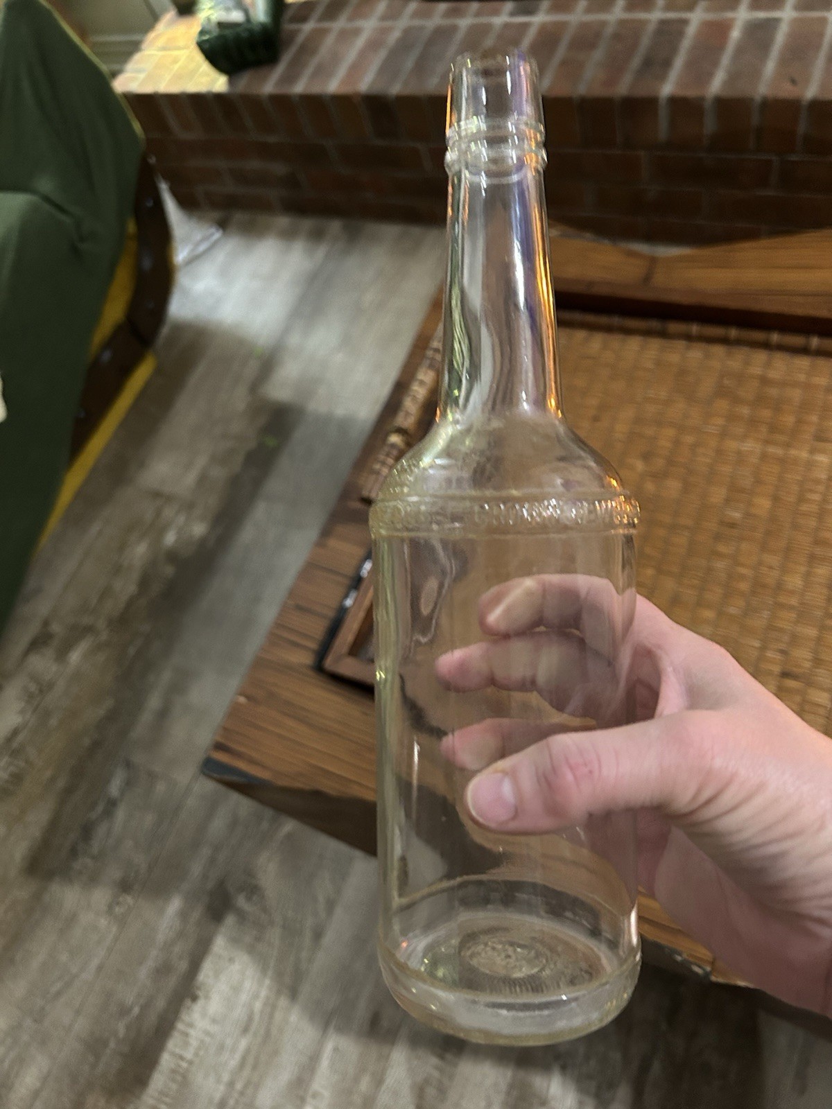 Jewel Clear Glass Liquor Bottle 1 Quart