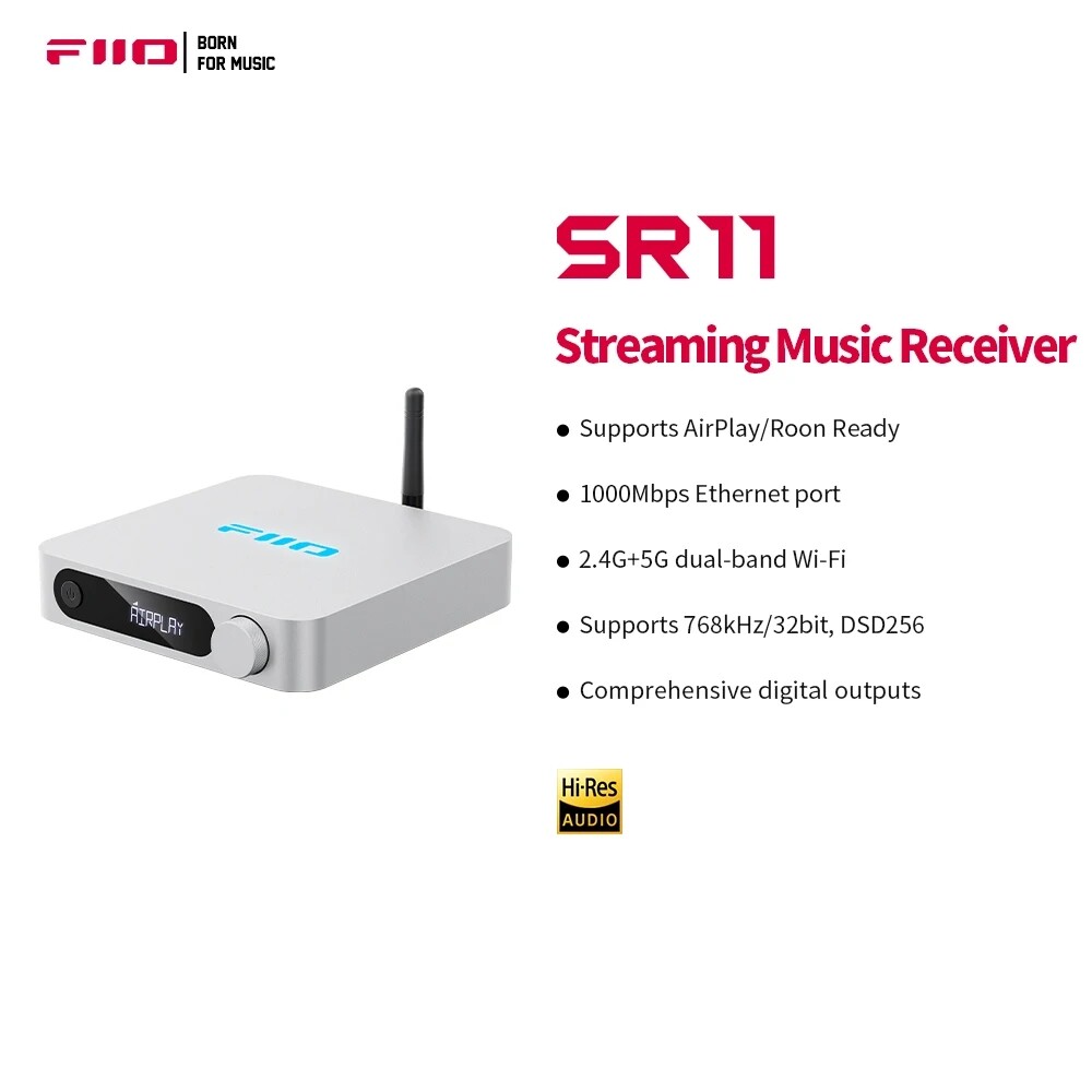 FiiO SR11 Audio Streamer Receiver WiFi Multiroom Streamer Stream Hi-Res AirPlay