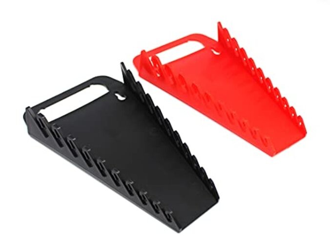 10-Tool Gripper Wrench Organizer Tray Kit - 2 Plastic 2 Pieces - Black & Red
