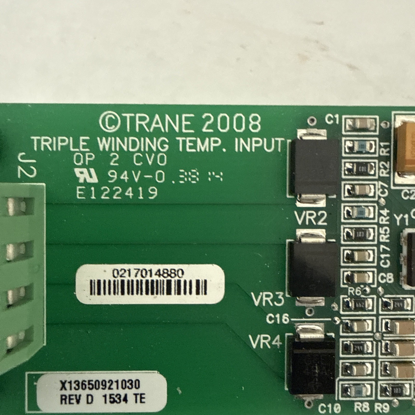 TRANE Triple Winding Temp Input X13650921030 REV D