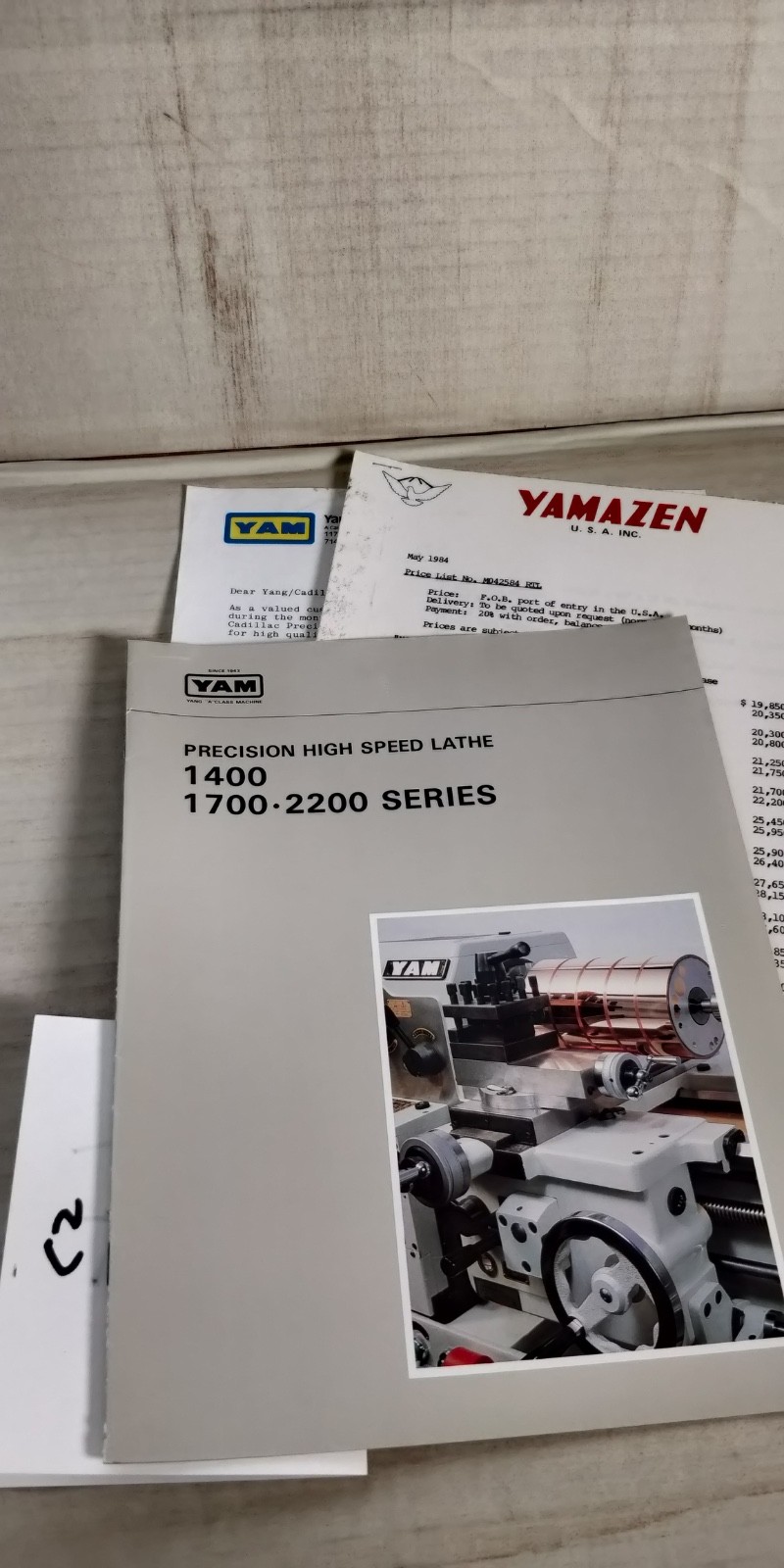 1985 YAM YAMAZEN precision lathe 1400 1700 2200 series  SALES BROCHURE    C2