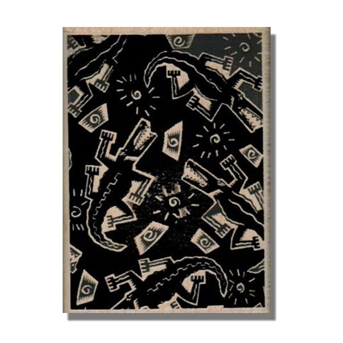 Mounted Rubber Stamp, Fun Alligator Background, Animal, Art, Water,Ocean,Reptile