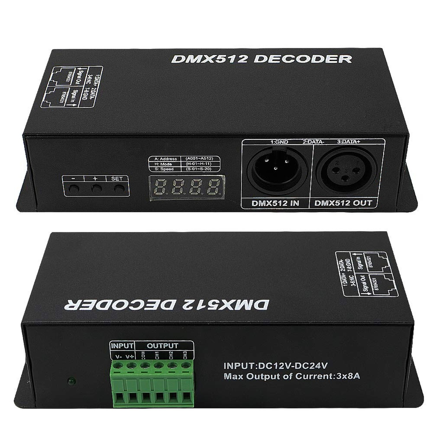 High Power Dmx Led Decoder Controller Led DMX 512 Dimmer Driver DC12V-24V for...