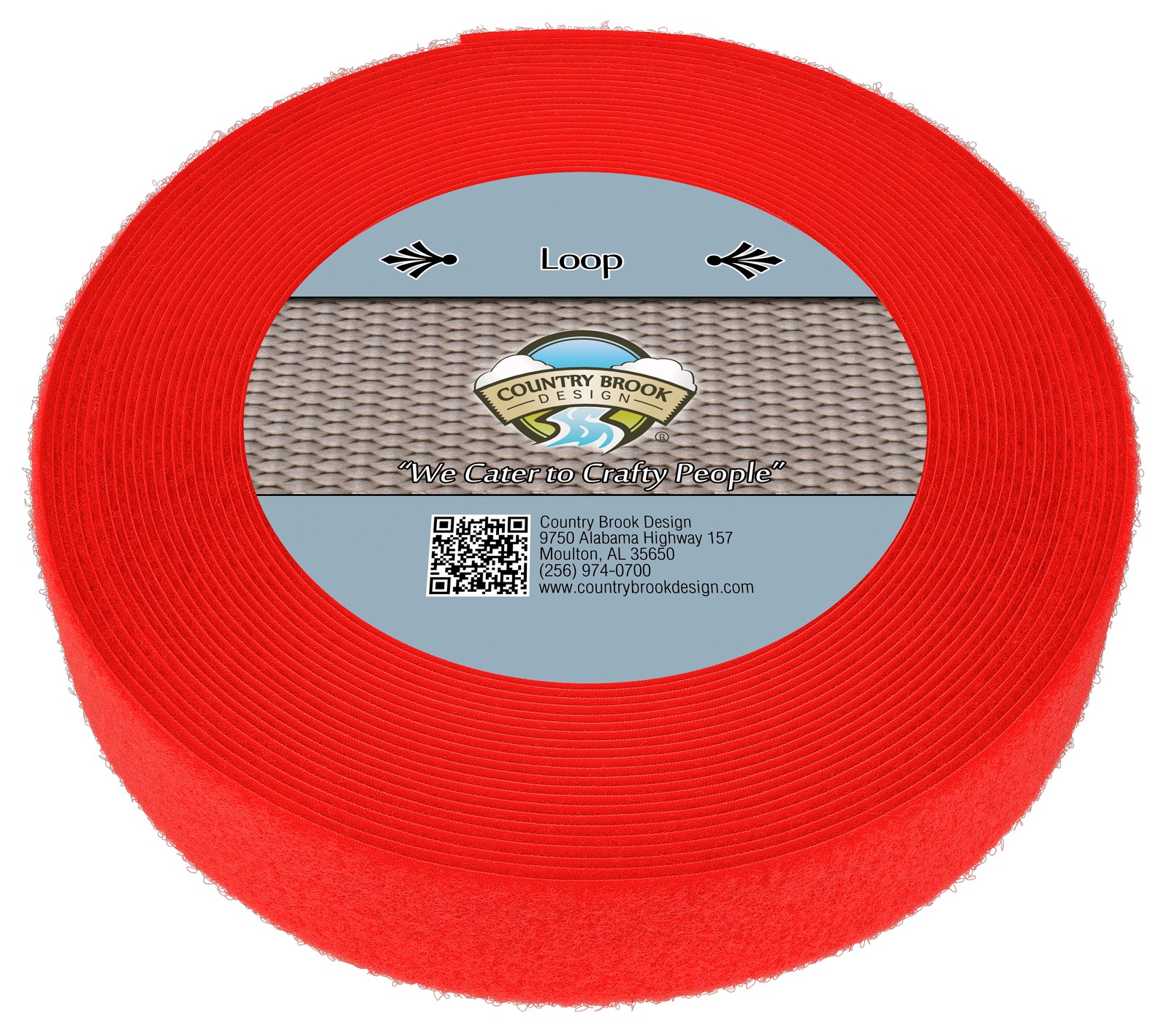 Country Brook Design® Hot Orange Sew On Loop Only (2 inch, 10 yards)