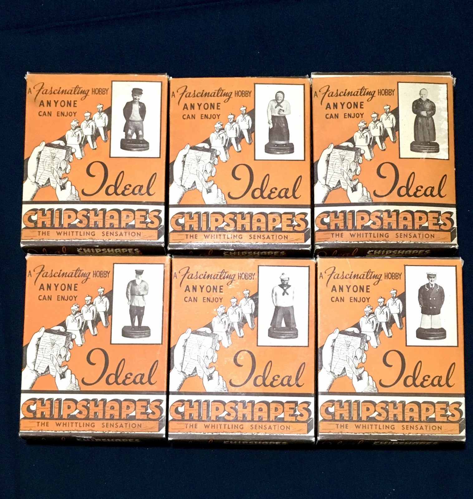 VTG Ideal Chip Shapes Whittling Block Kit Lot DIY Wood Toys Carving Whittle