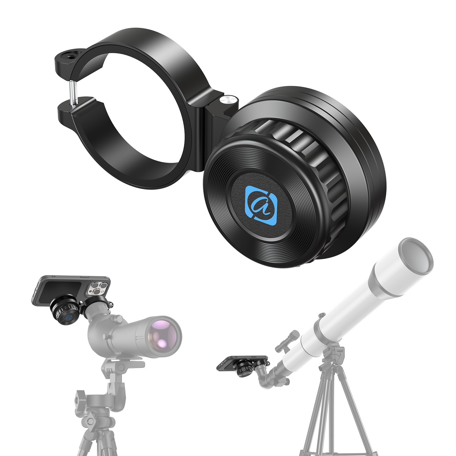 APEXEL Magnetic Telescope Phone Adapter in Aluminum Fits All Smartphone