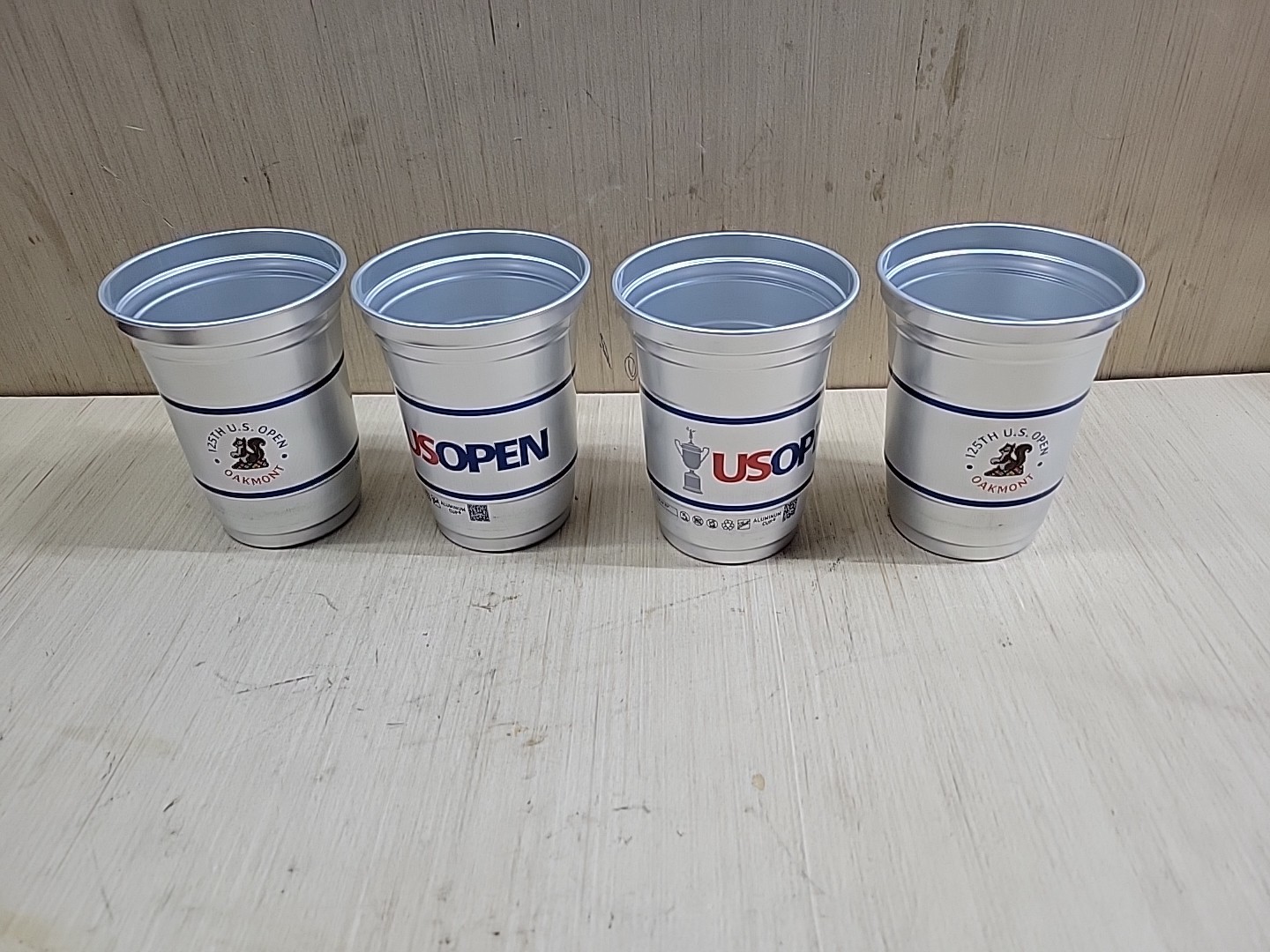 125th US OPEN Oakmont 2025 Aluminum Cups, Set of 4 Disposable  Large 16 Oz Cups