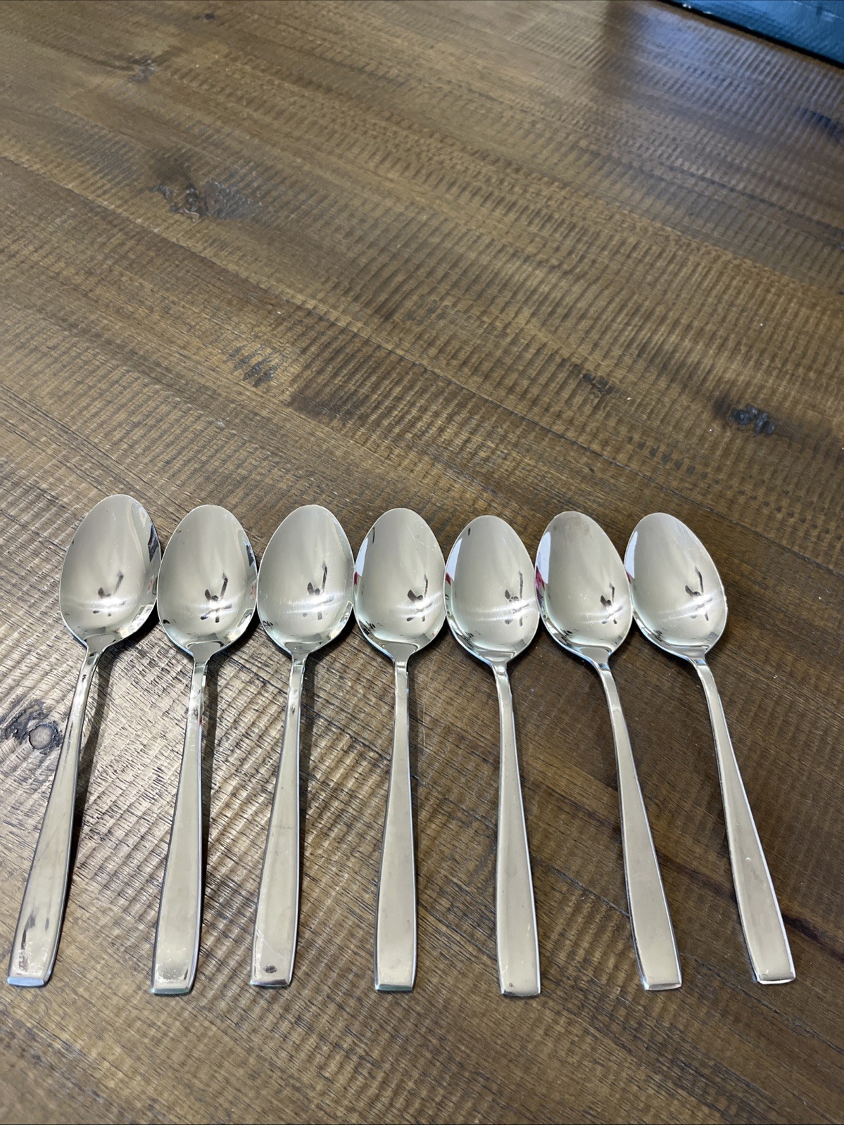 7 pc Teaspoons Studio Cuisine Delancey glossy Flatware Set