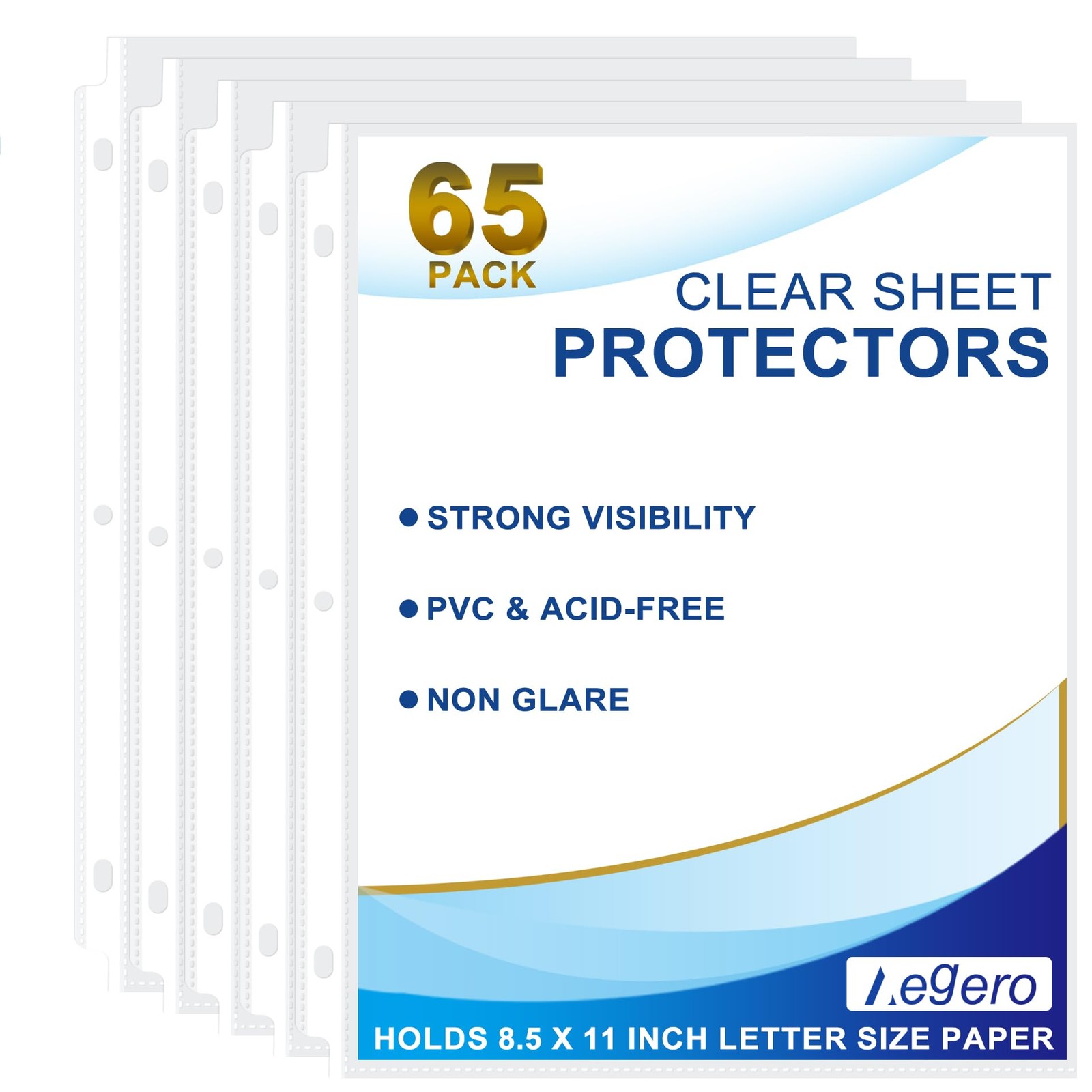 65 Pack Clear Sheet Protectors, 8.5 x 11 inch Page 65 Pcs
