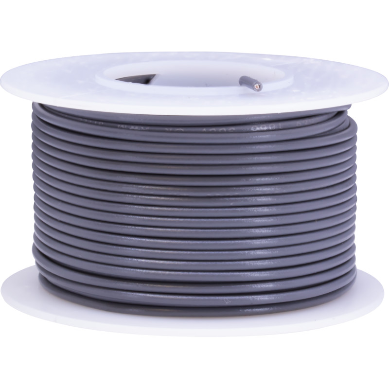 Wire, Weico, 24AWG Stranded, Top Coat Pre-Tinned, 300V, 50 feet, Color: Grey