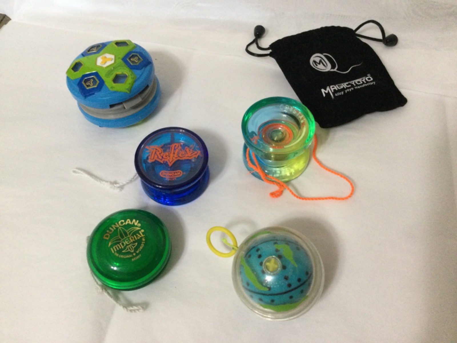 Crystal Magic yoyo, Yo-yo ball, Aurora  and Duncan(2),  lot of 5
