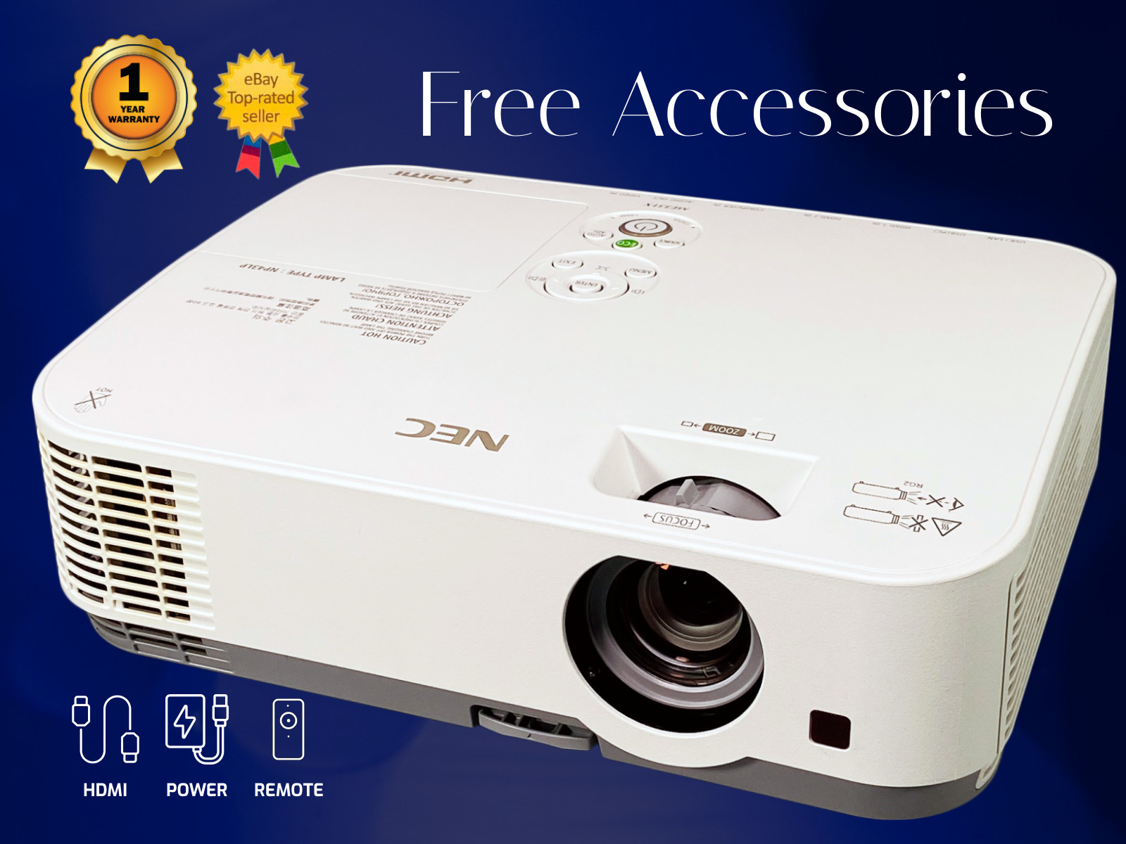 NEC ME331X 3LCD Projector Portable 3300 ANSI Professional 1080p HDMI w/Bundle