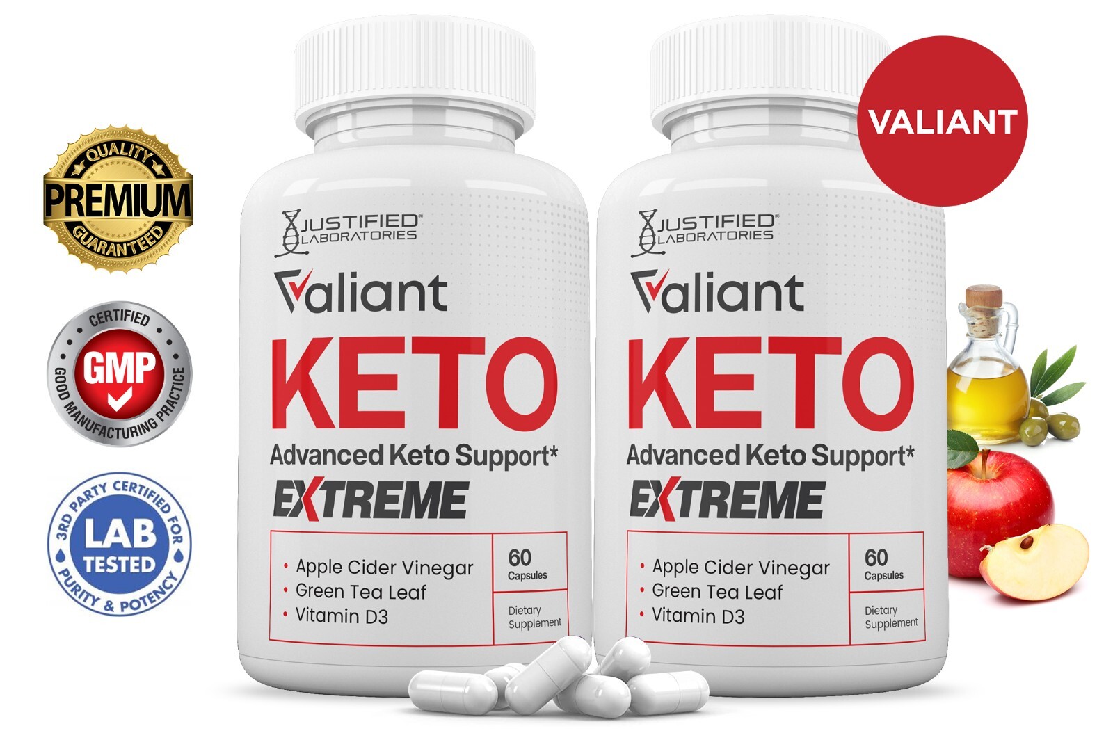Valiant Keto ACV Extreme Pills 1675MG Stronger Thn Gummy Keto Support  2 Pack