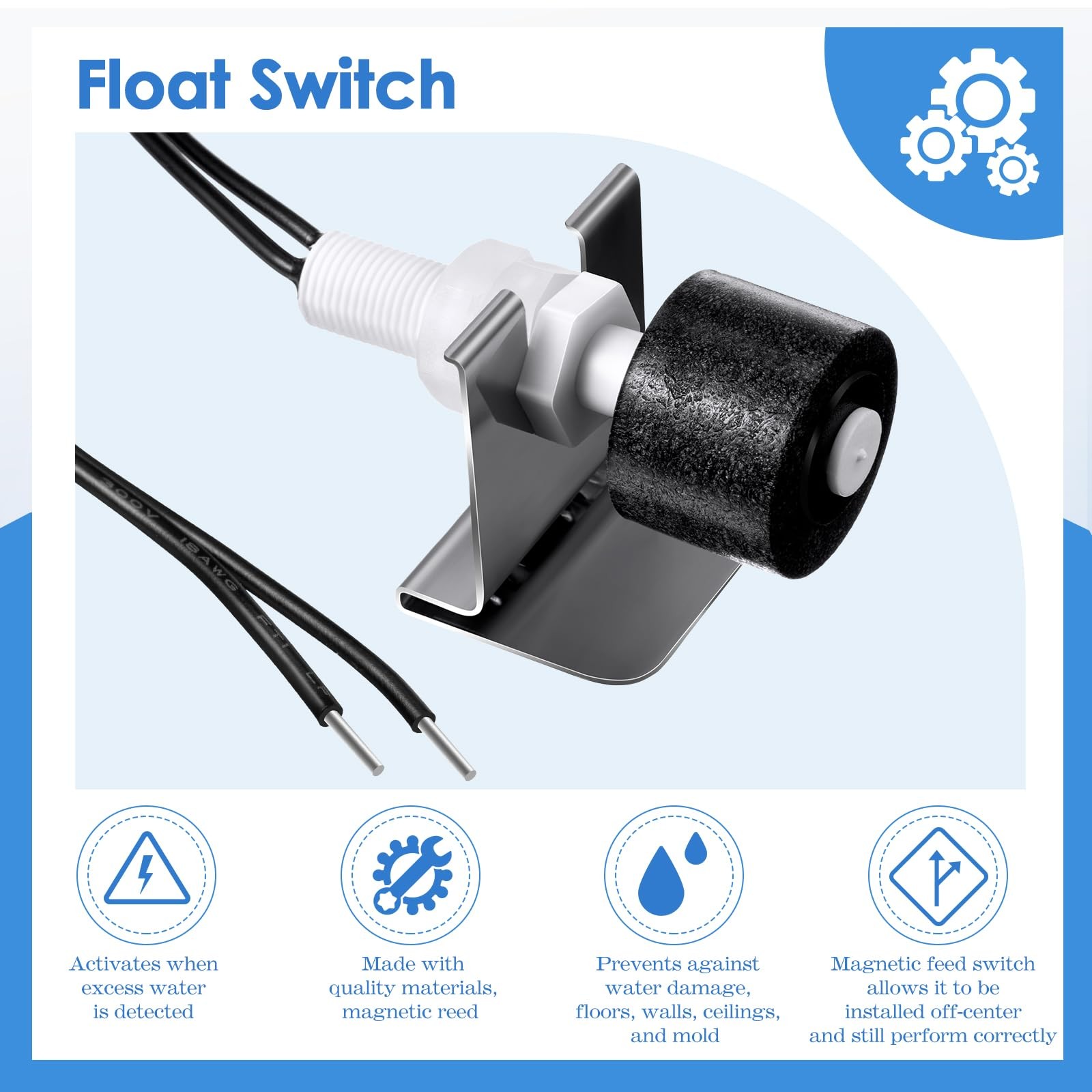 Gulfmew 12 Pack AC Pan Float Switch Compatible with SS3, HVAC Float Switch, W...