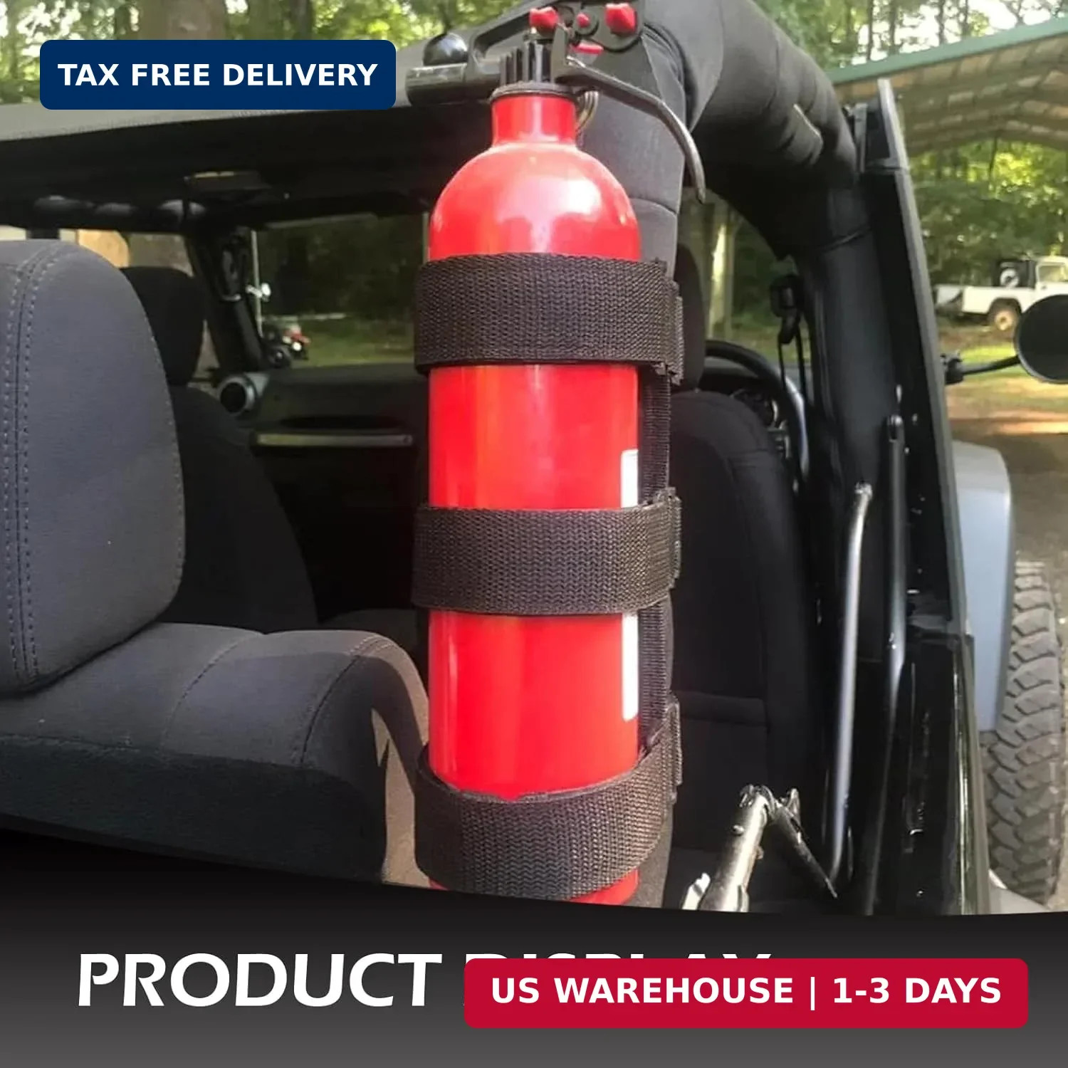 Roll Bar Fire Extinguisher Mount, Adjustable Car Trunk Fire Extinguisher Securin