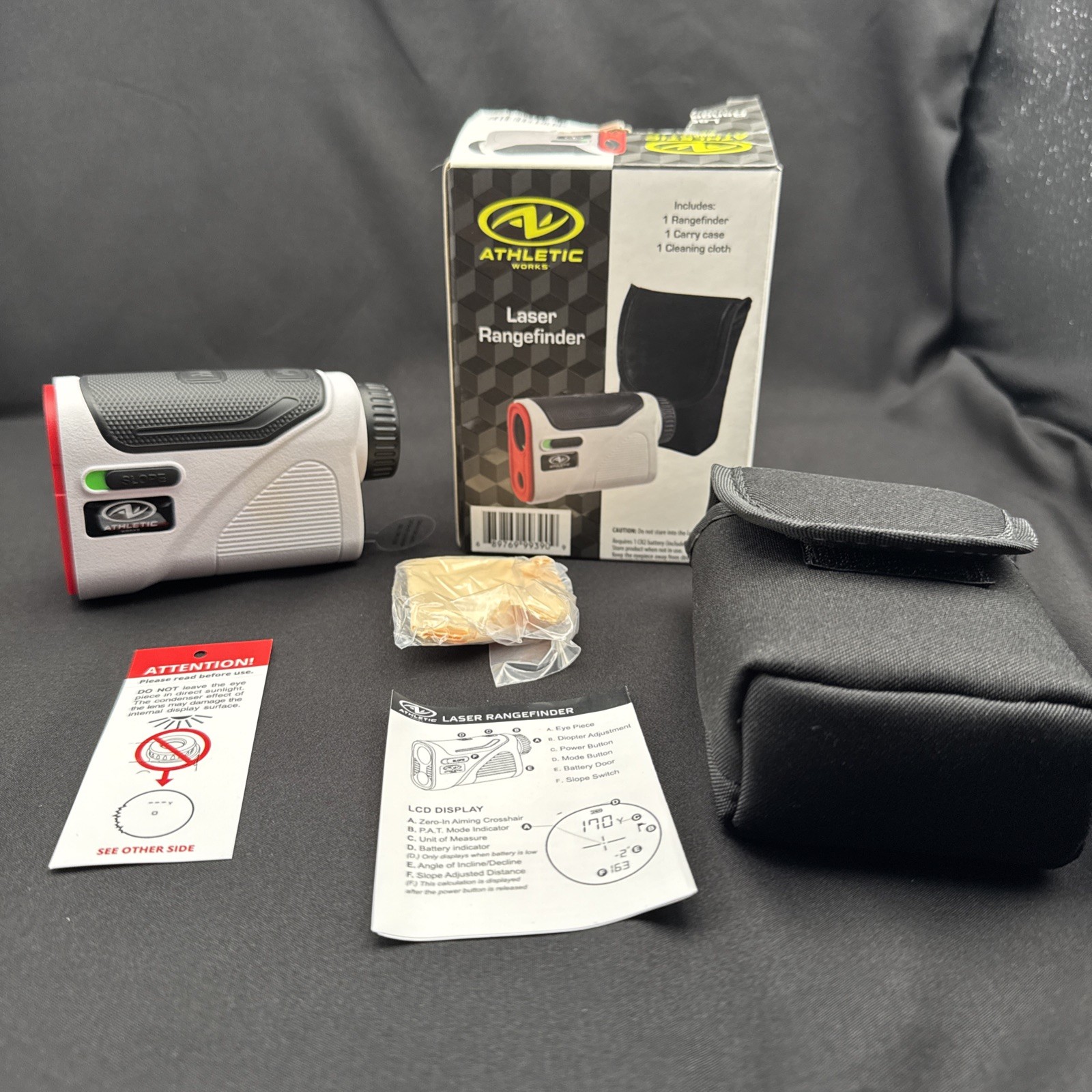 Laser Range Finder Athletic Works 6X Magnification 500 Yard Range with Case