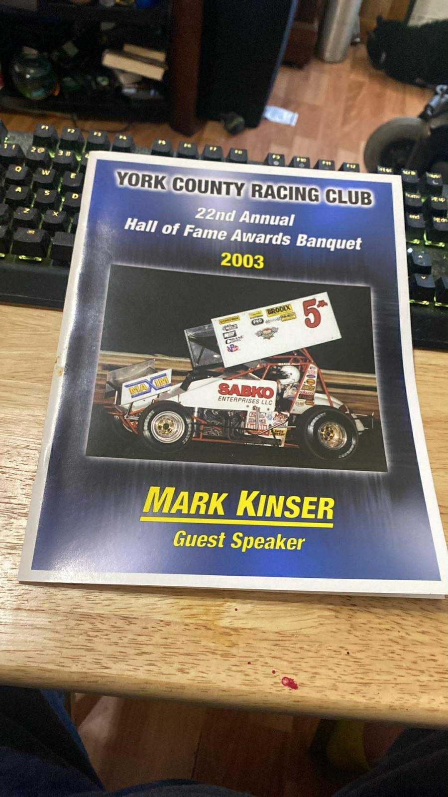York County Racing Club Hall of fame awards banquet program 2003
