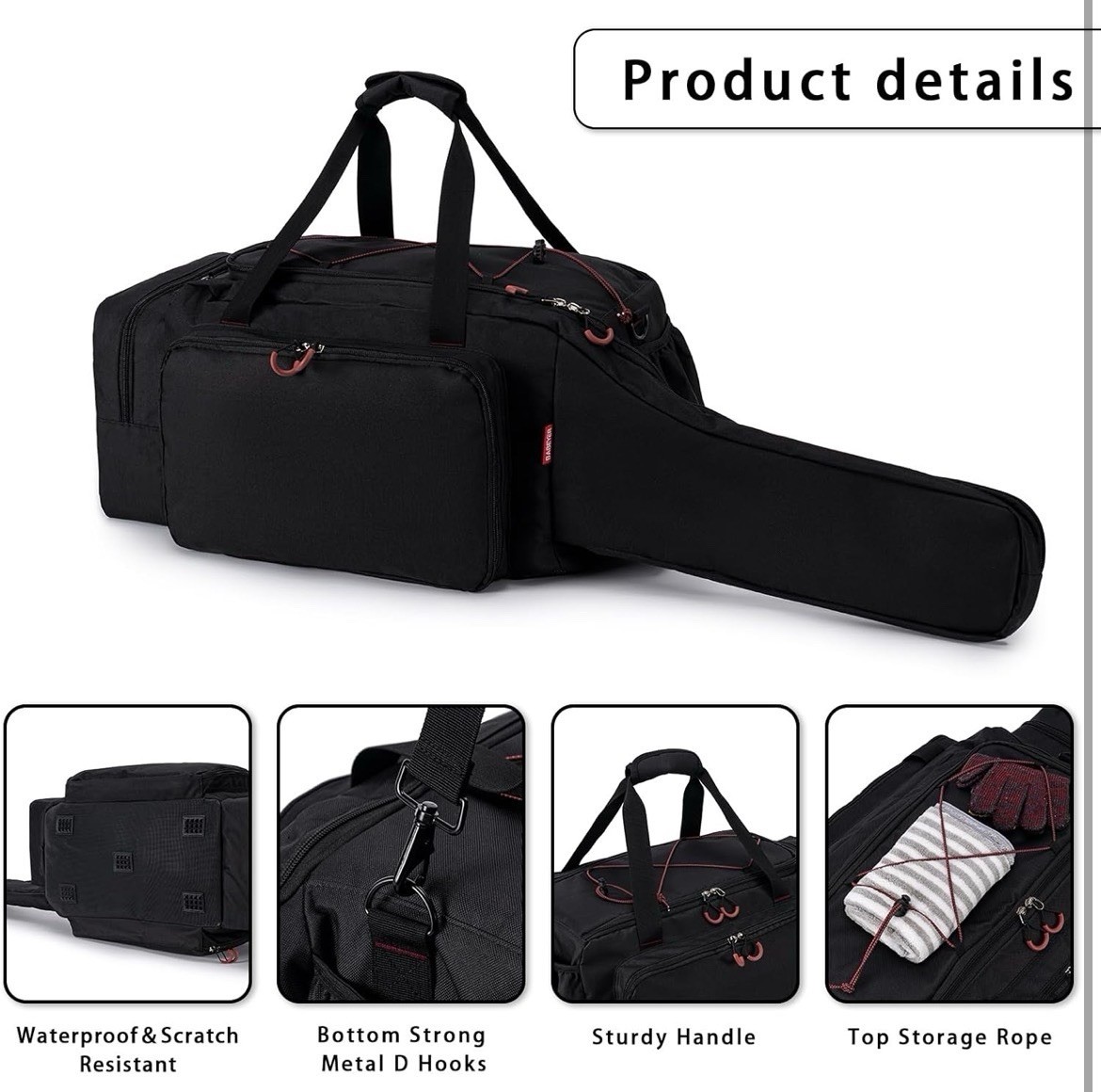 Chainsaw Case, Durable Chainsaw Bag with Removable Spill-proof & Wipe