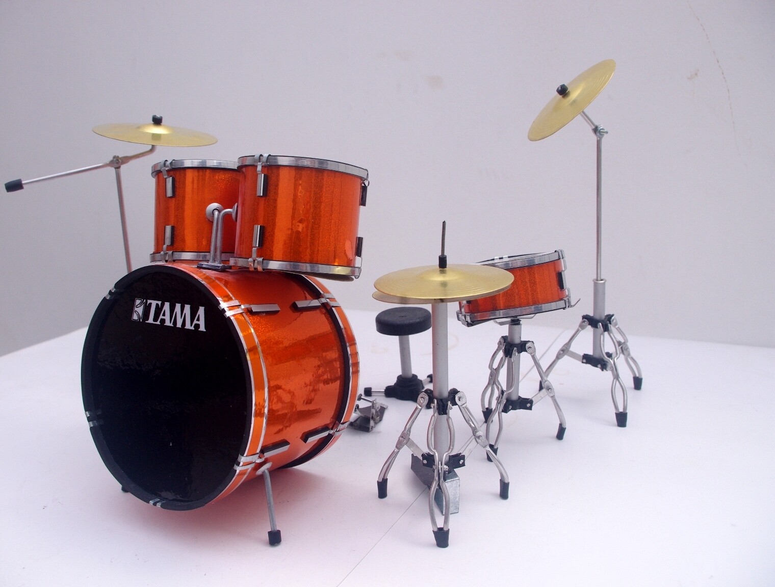 Miniature Drum Set Kit Tama Orange Miniature Replica Drum Kit 1/6