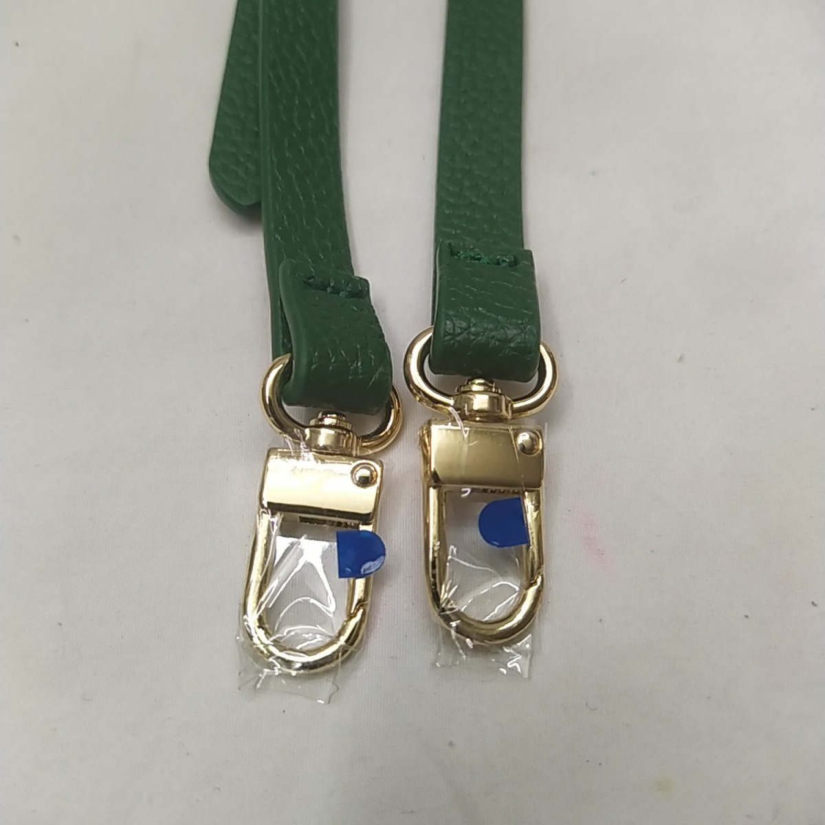 Green Leather Replacement Strap W/ Goldtone Push Gate Hook - NEW