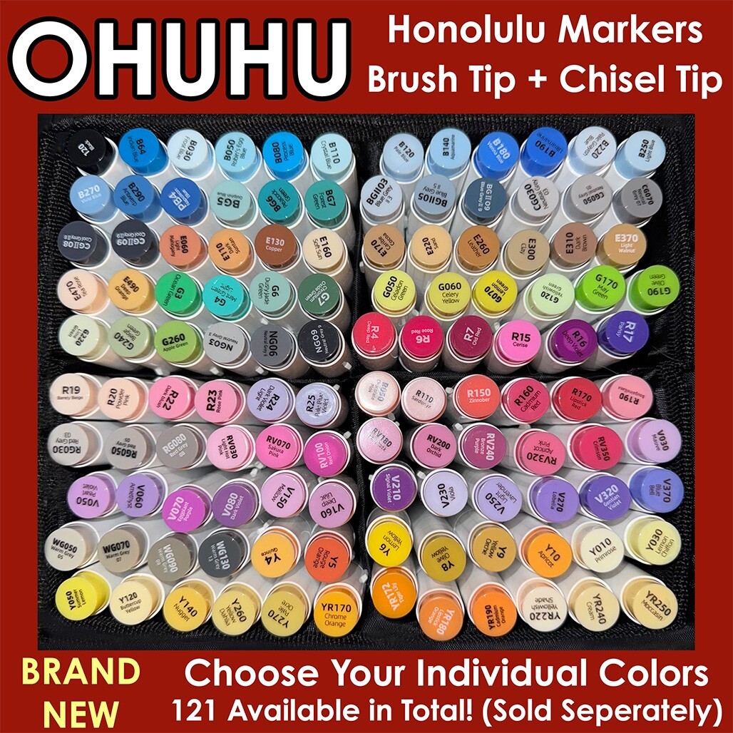 OHUHU HONOLULU Brush + Broad Tips - Choose Your Marker Colors (NEW) Mix & Match!