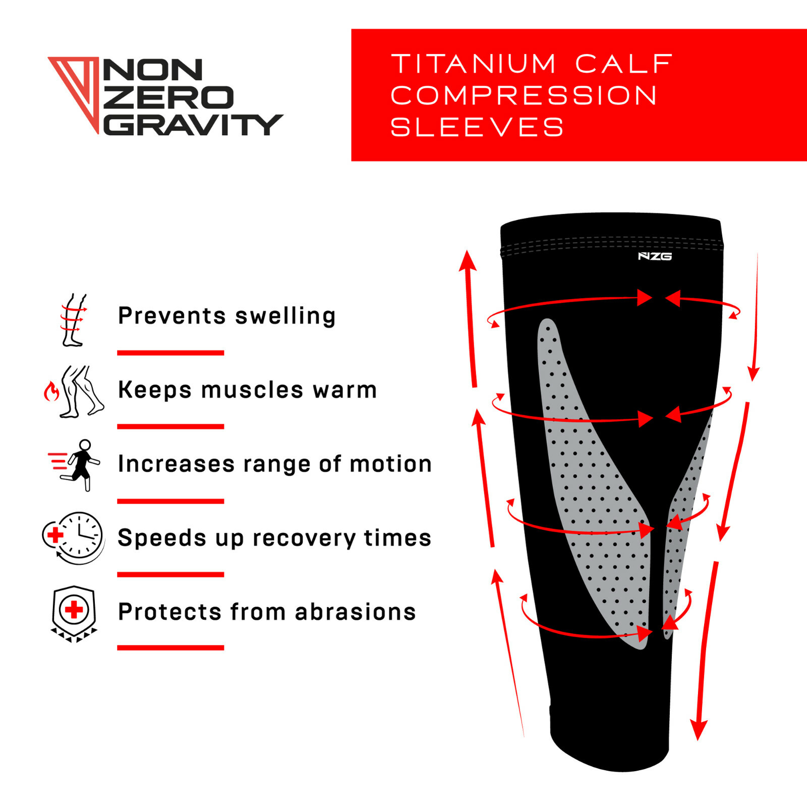 NonZero Gravity Titanium Calf Compression Sleeves
