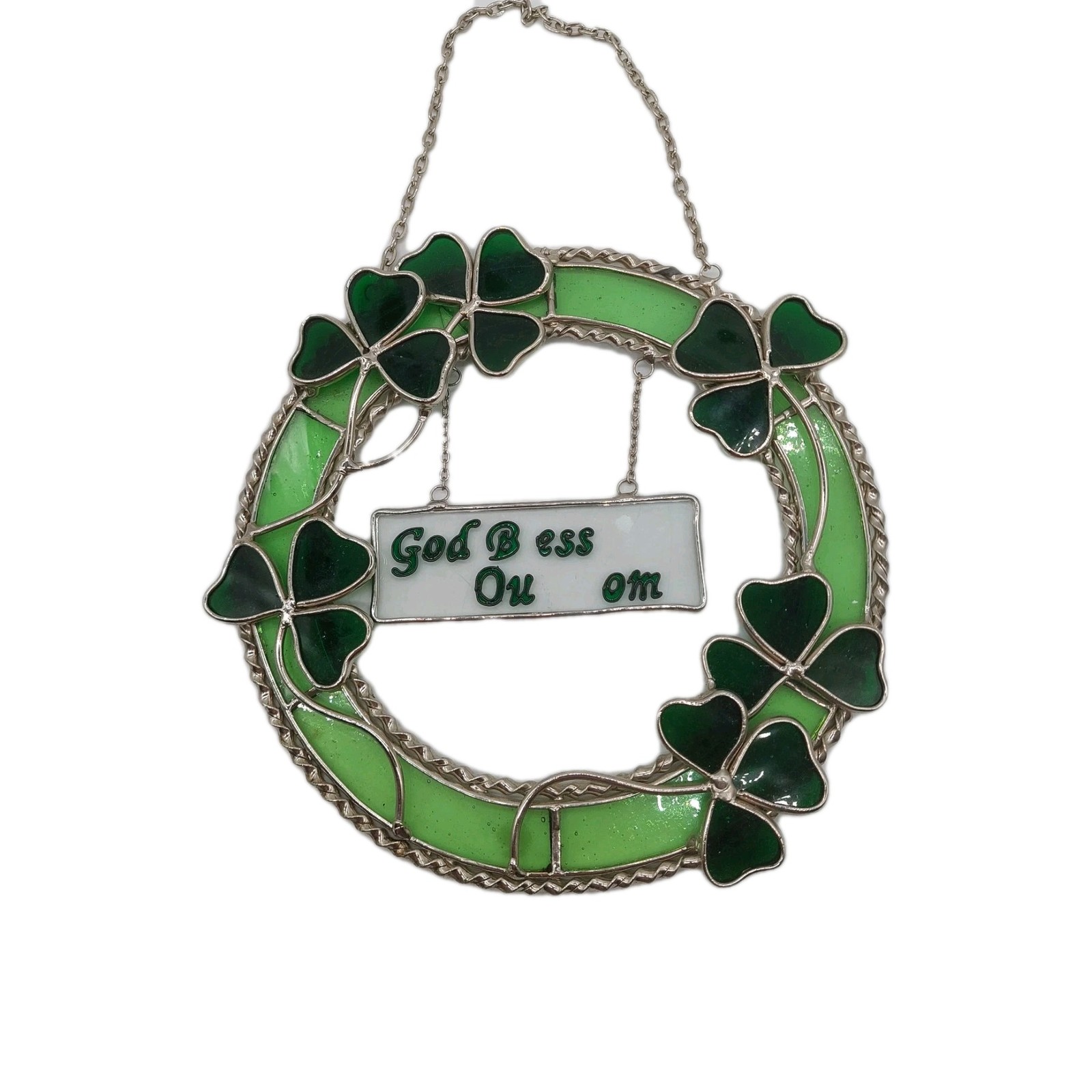 Shamrock Suncatcher Incomplete READ Green Shamrocks
