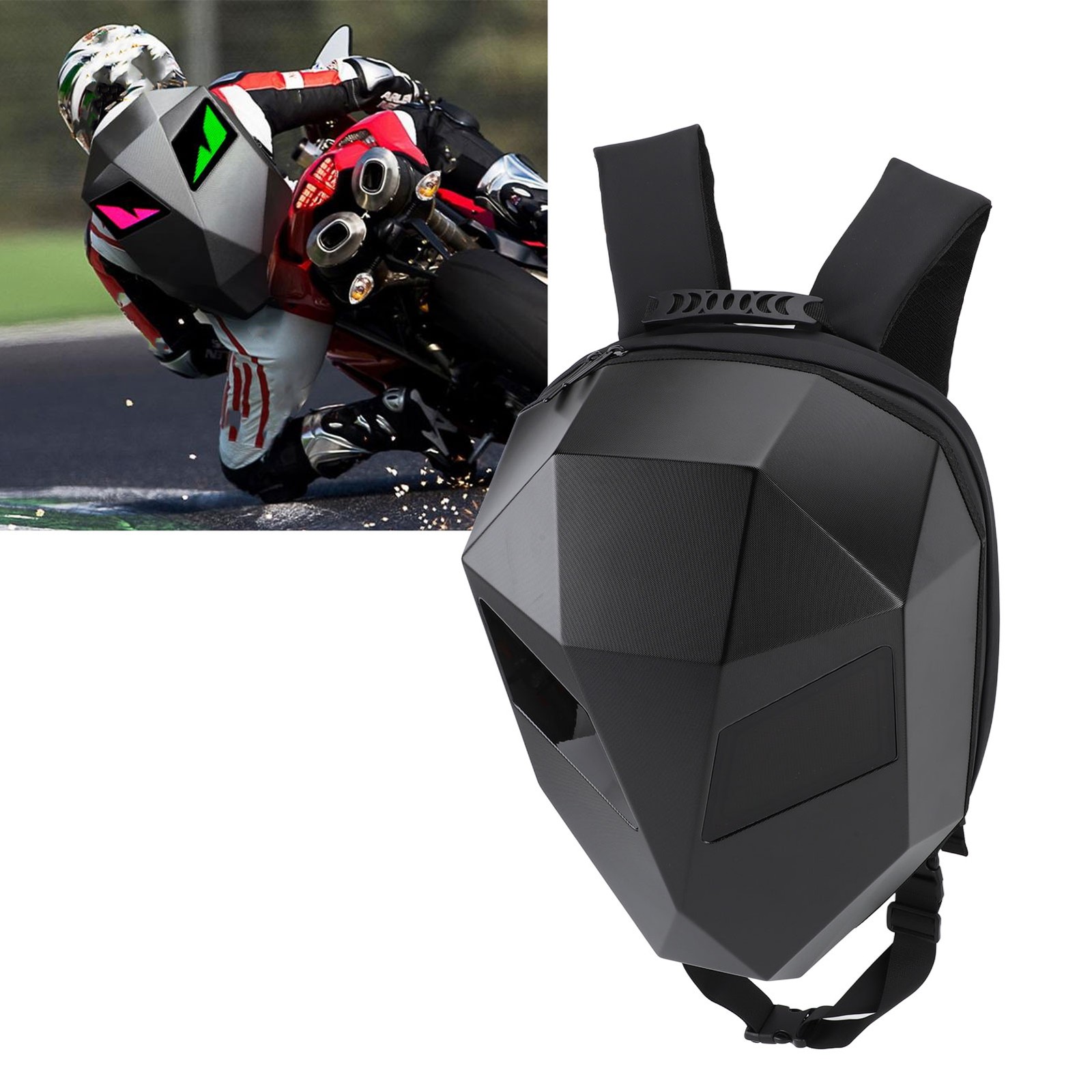 Motorcycle LED Backpack Waterproof Hard Case Cool Design Riding Backpack Fo YIDC