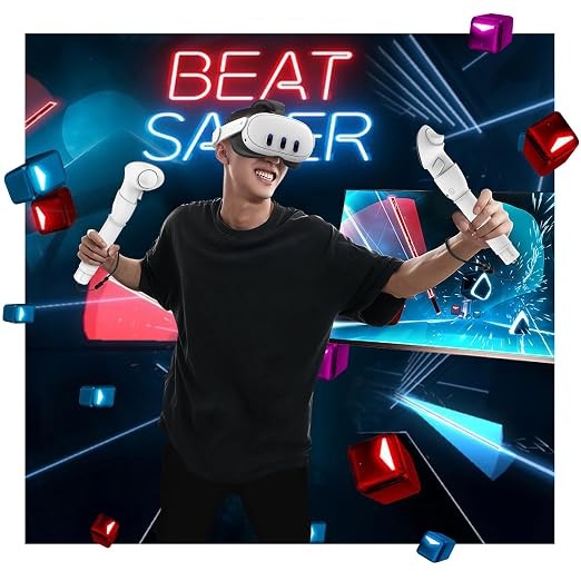 VR Long Handle Grips for Quest 3 Beat Saber Silicone Controller Extender